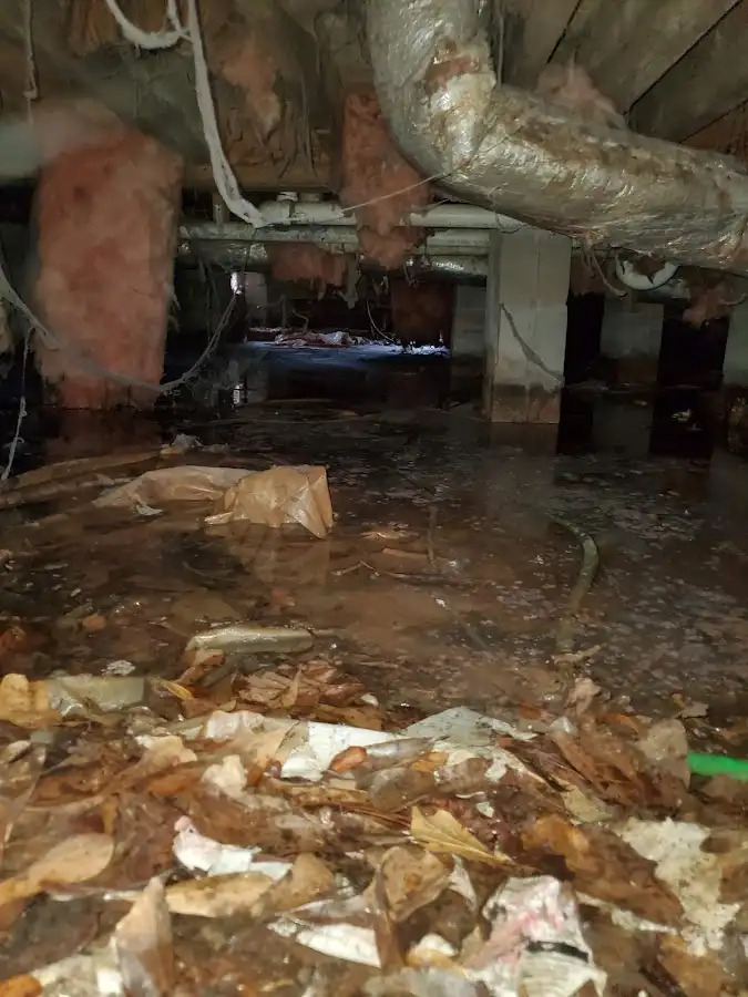 Crawl space flood assessment for Commercial Water Damage Restoration in Zion